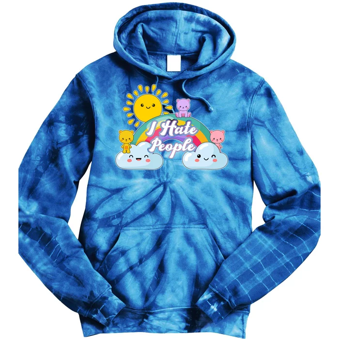 Funny Cute I Hate People Tie Dye Hoodie