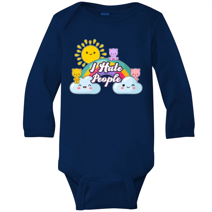 Funny Cute I Hate People Baby Long Sleeve Bodysuit