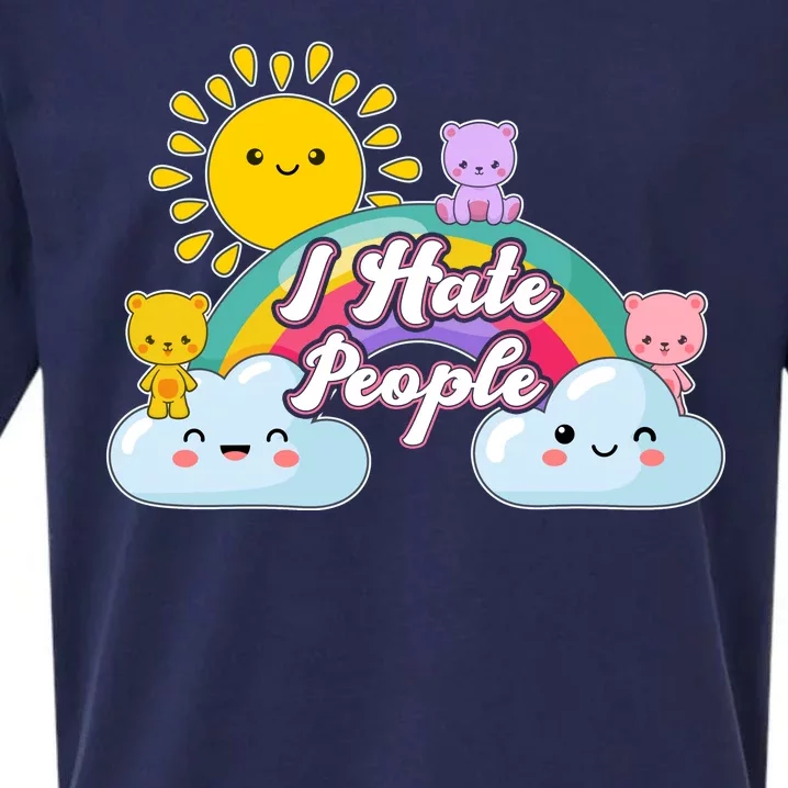 Funny Cute I Hate People Sueded Cloud Jersey T-Shirt