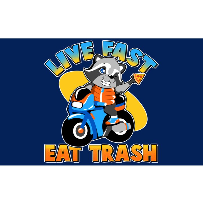 Funny Cute Live Fast Eat Trash Motorcycle Raccoon Bumper Sticker