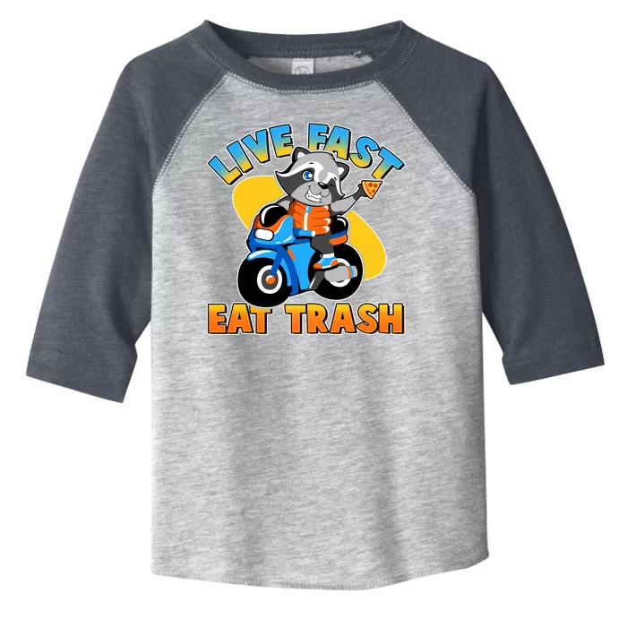 Funny Cute Live Fast Eat Trash Motorcycle Raccoon Toddler Fine Jersey T-Shirt