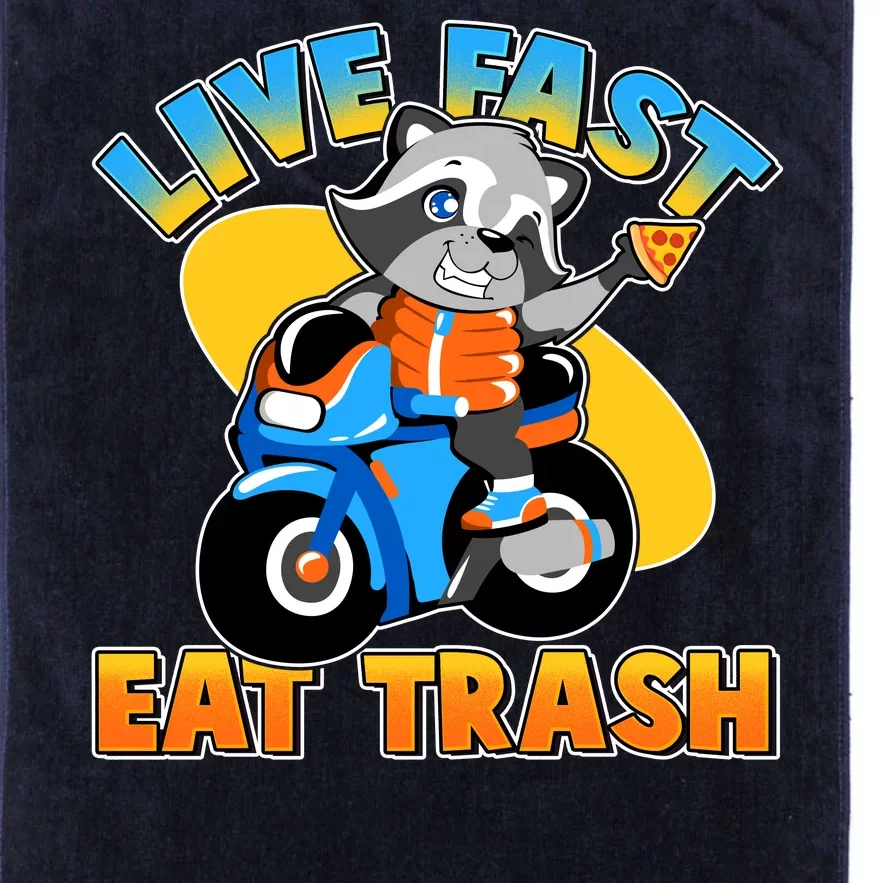 Funny Cute Live Fast Eat Trash Motorcycle Raccoon Platinum Collection Golf Towel