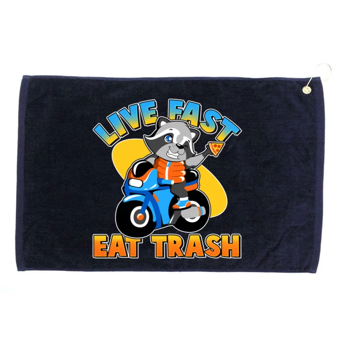 Funny Cute Live Fast Eat Trash Motorcycle Raccoon Grommeted Golf Towel