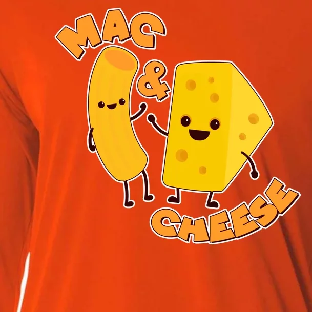 Funny Cute Mac & Cheese Cooling Performance Long Sleeve Crew