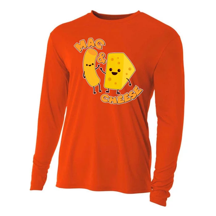 Funny Cute Mac & Cheese Cooling Performance Long Sleeve Crew