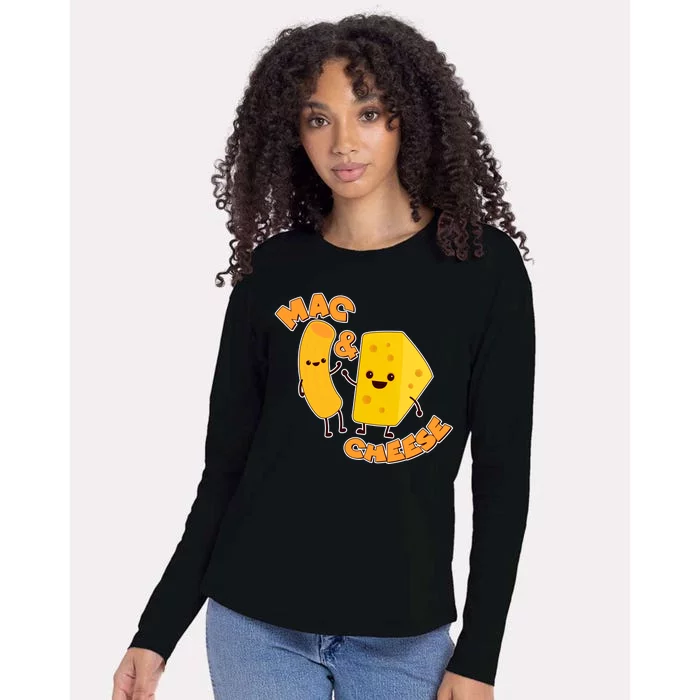 Funny Cute Mac & Cheese Womens Cotton Relaxed Long Sleeve T-Shirt