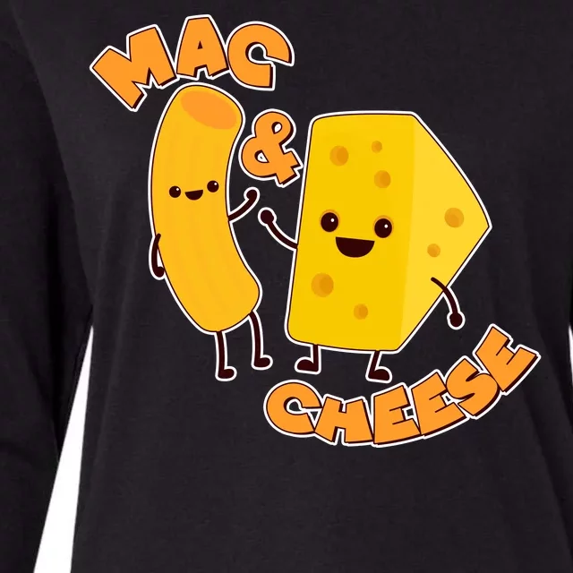 Funny Cute Mac & Cheese Womens Cotton Relaxed Long Sleeve T-Shirt