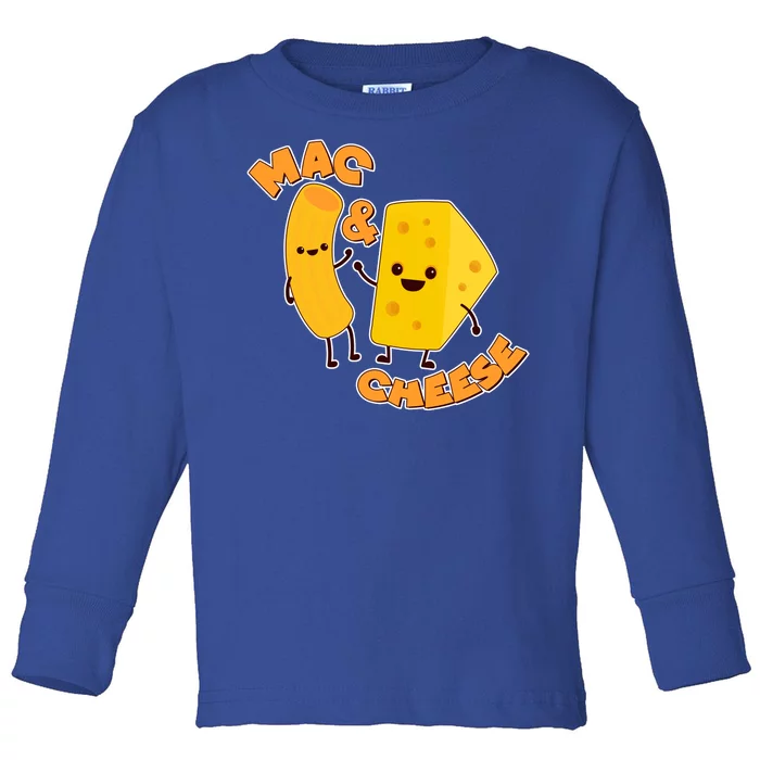 Funny Cute Mac & Cheese Toddler Long Sleeve Shirt