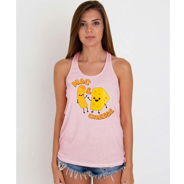 Funny Cute Mac & Cheese Women's Knotted Racerback Tank