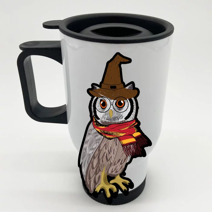 Funny Cute Owl Halloween Front & Back Stainless Steel Travel Mug