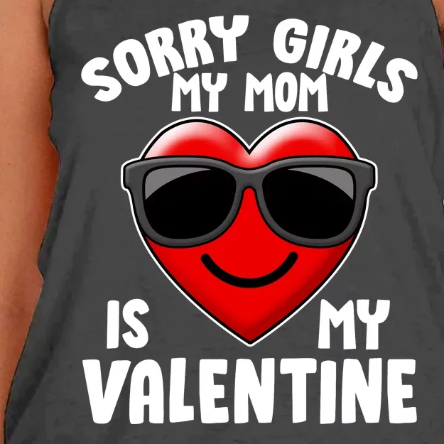 Funny Cute Sorry Girls My Mom is My Valentine Women's Knotted Racerback Tank