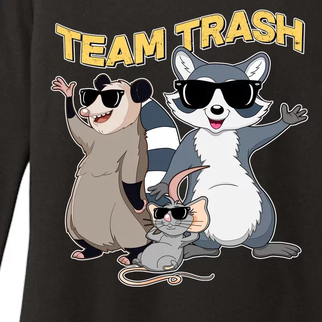 Funny Cute Team Trash Animals Womens CVC Long Sleeve Shirt