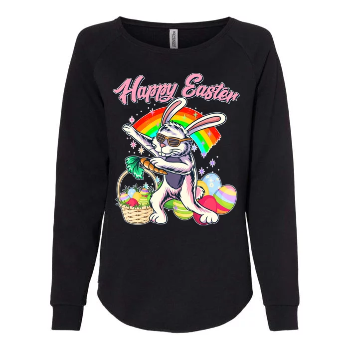 Funny Dabbing Rainbow Easter Bunny Womens California Wash Sweatshirt