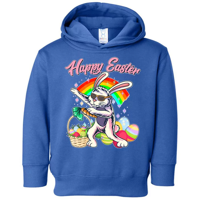 Funny Dabbing Rainbow Easter Bunny Toddler Hoodie