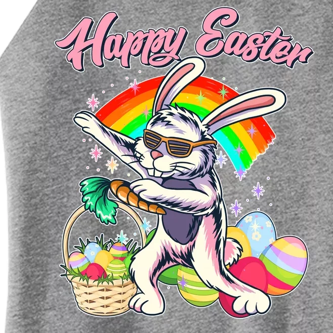 Funny Dabbing Rainbow Easter Bunny Women’s Perfect Tri Rocker Tank