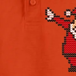 Funny Dabbing Santa Pixel Dry Zone Grid Performance Polo