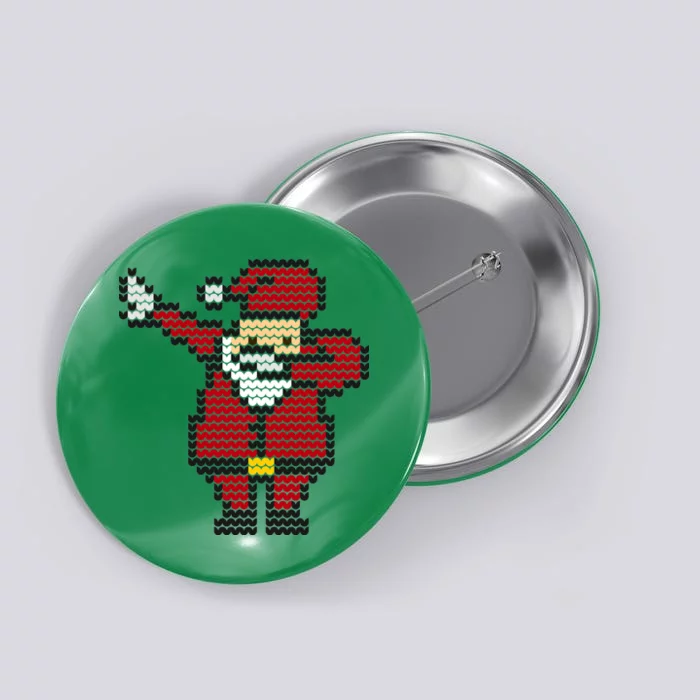 Funny Dabbing Santa Pixel Button