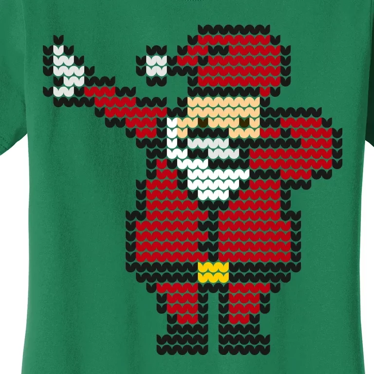 Funny Dabbing Santa Pixel Women's T-Shirt