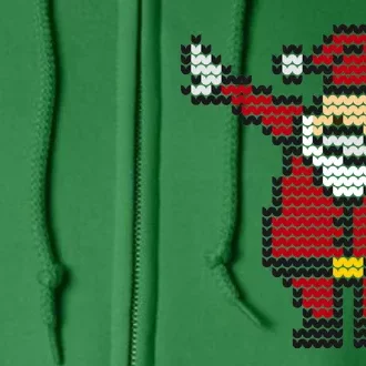 Funny Dabbing Santa Pixel Full Zip Hoodie