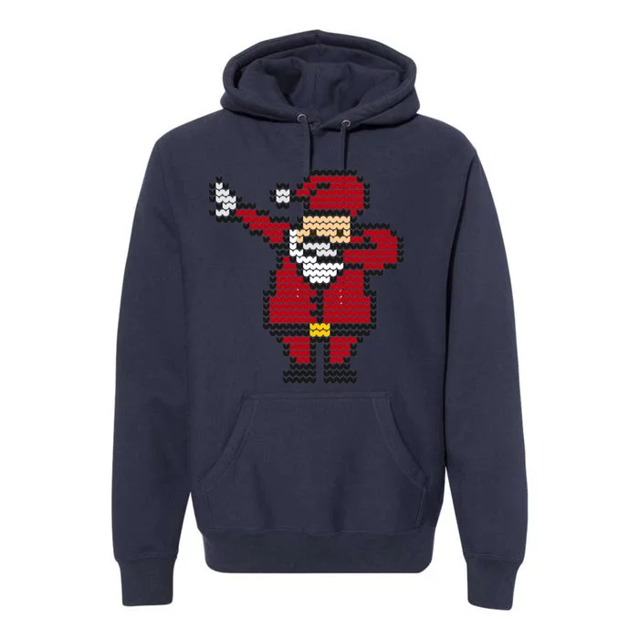 Funny Dabbing Santa Pixel Premium Hoodie