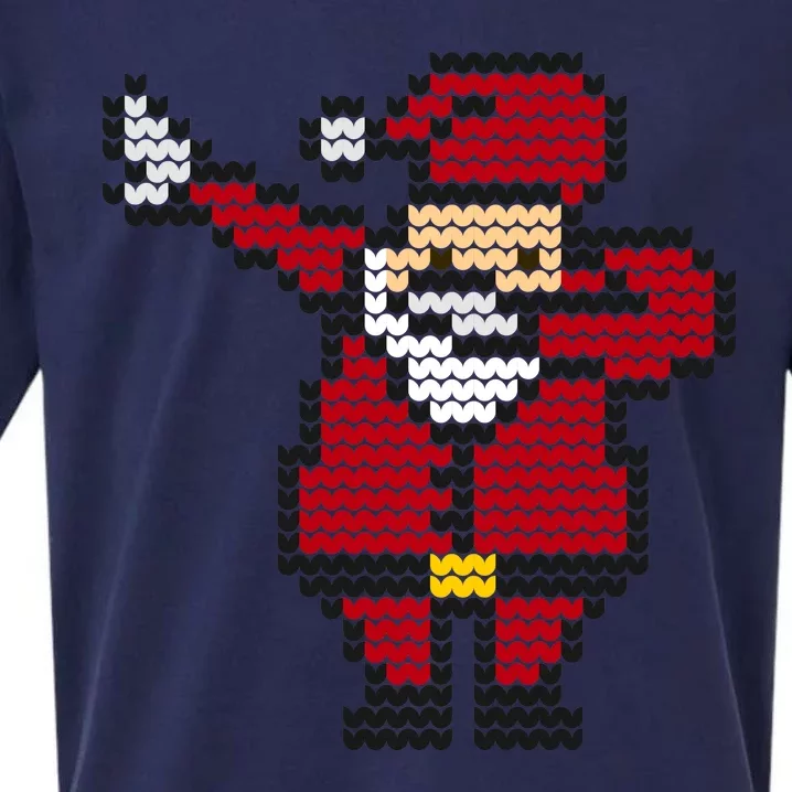 Funny Dabbing Santa Pixel Sueded Cloud Jersey T-Shirt