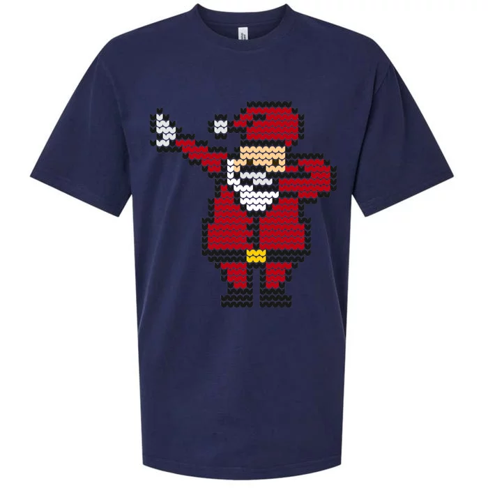 Funny Dabbing Santa Pixel Sueded Cloud Jersey T-Shirt