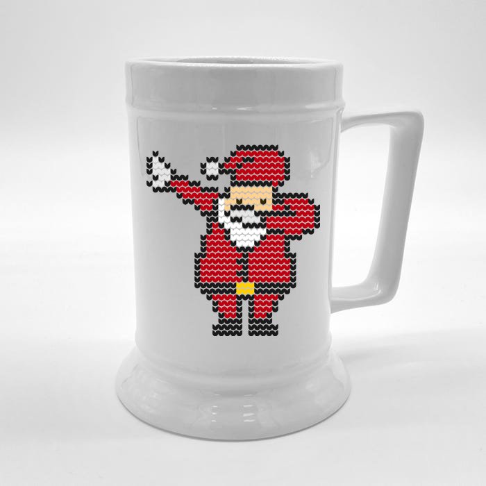 Funny Dabbing Santa Pixel Front & Back Beer Stein