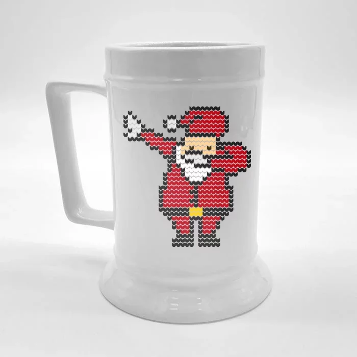 Funny Dabbing Santa Pixel Front & Back Beer Stein