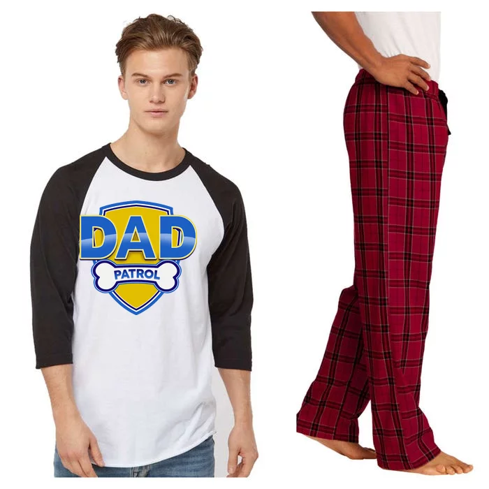 Funny Dad Patrol Dog Dad Raglan Sleeve Pajama Set