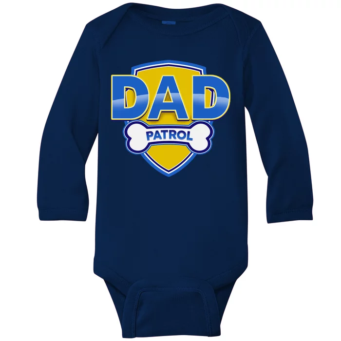 Funny Dad Patrol Dog Dad Baby Long Sleeve Bodysuit