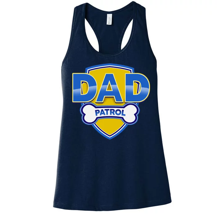 Funny Dad Patrol Dog Dad Women's Racerback Tank