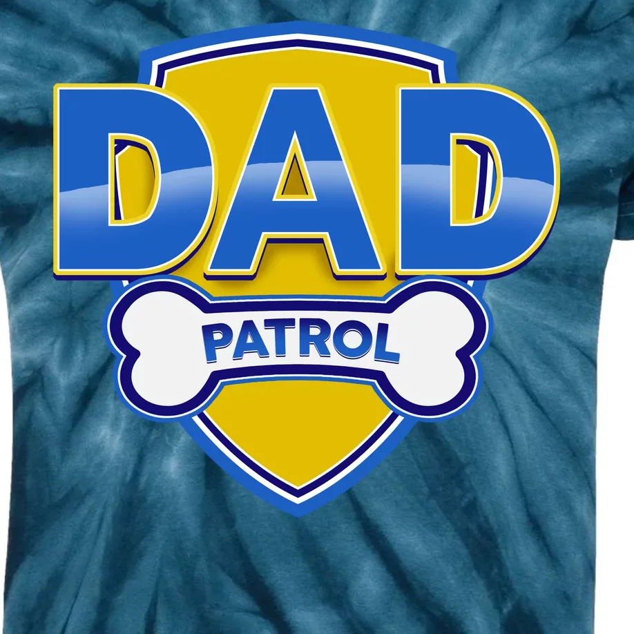 Funny Dad Patrol Dog Dad Kids Tie-Dye T-Shirt