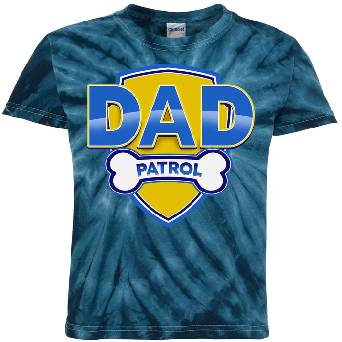 Funny Dad Patrol Dog Dad Kids Tie-Dye T-Shirt