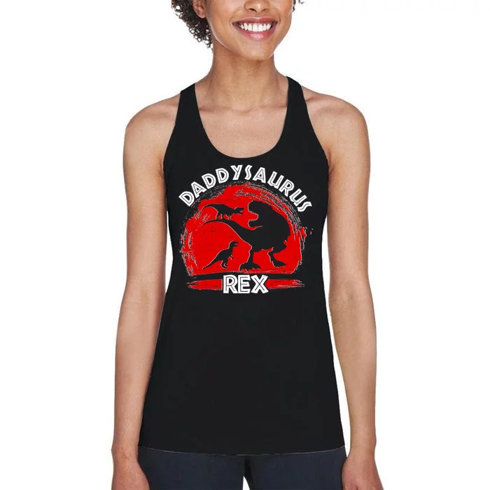 Funny Daddysaurus Rex Father's Day Women's Racerback Tank