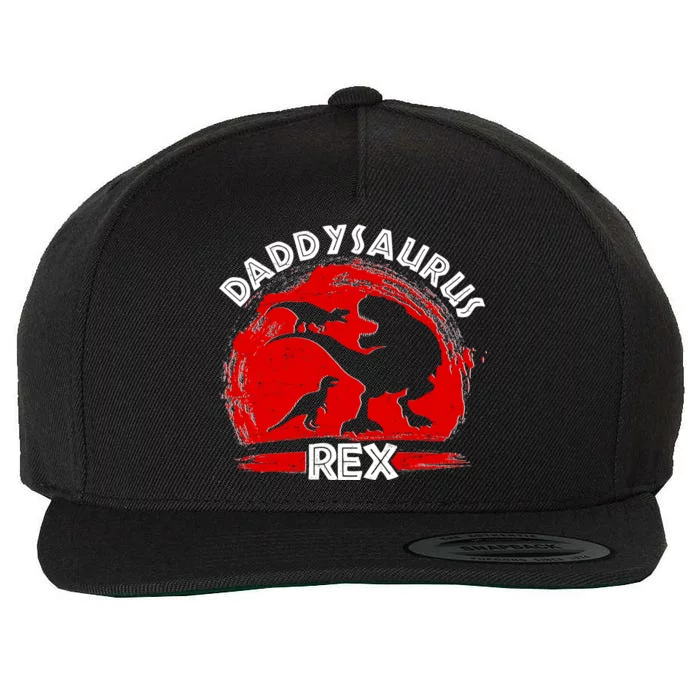 Funny Daddysaurus Rex Father's Day Wool Snapback Cap