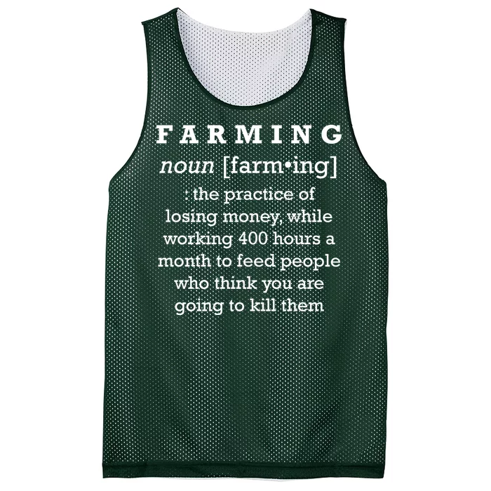 Funny Definition of Farming Mesh Reversible Basketball Jersey Tank