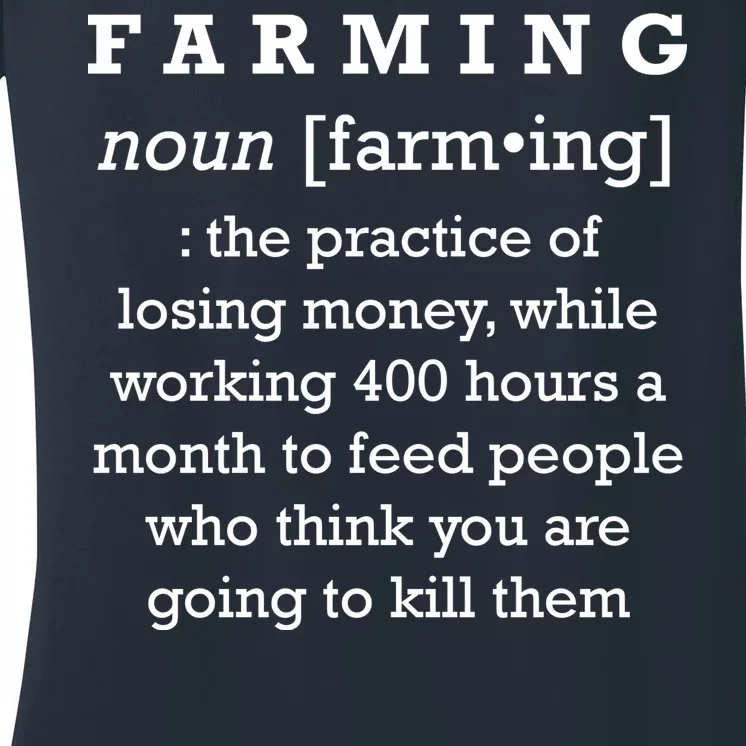 Funny Definition of Farming Women's V-Neck T-Shirt