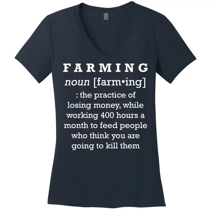 Funny Definition of Farming Women's V-Neck T-Shirt