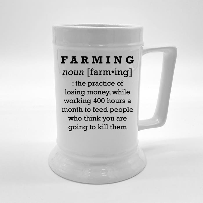 Funny Definition of Farming Front & Back Beer Stein