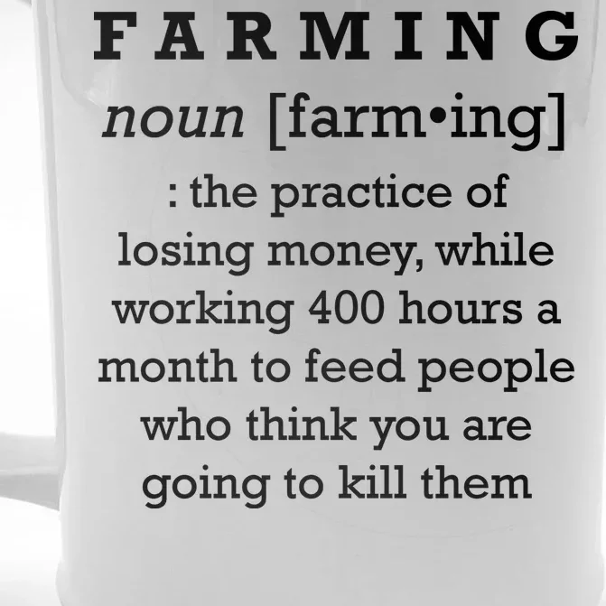 Funny Definition of Farming Front & Back Beer Stein