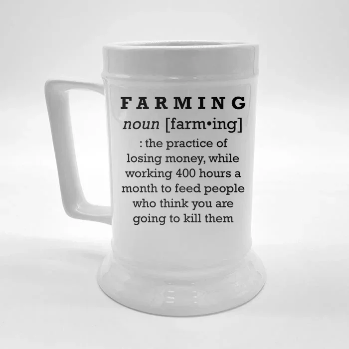 Funny Definition of Farming Front & Back Beer Stein