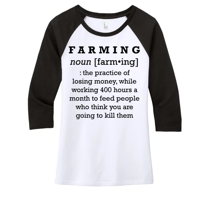 Funny Definition of Farming Women's Tri-Blend 3/4-Sleeve Raglan Shirt