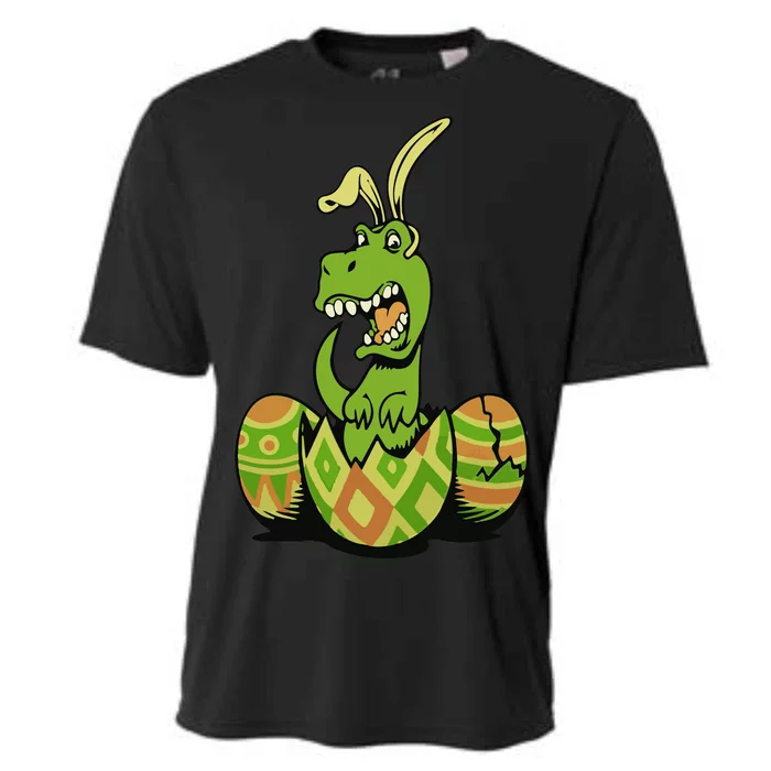 Funny Dino Easter Egg Cooling Performance Crew T-Shirt