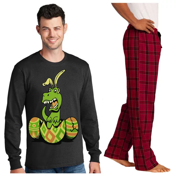 Funny Dino Easter Egg Long Sleeve Pajama Set