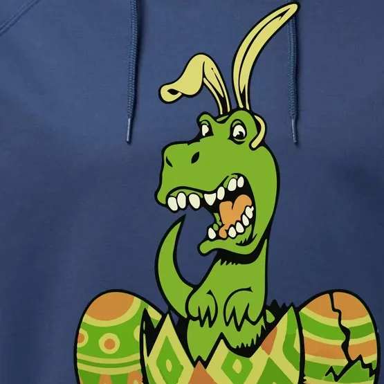 Funny Dino Easter Egg Performance Fleece Hoodie