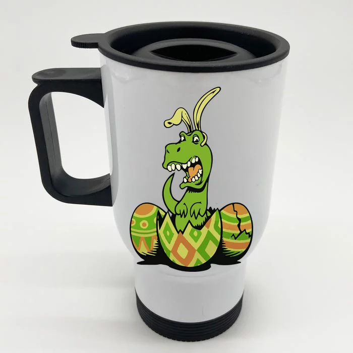 Funny Dino Easter Egg Front & Back Stainless Steel Travel Mug