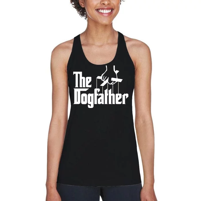 Funny Dog Father The DogFather Women's Racerback Tank