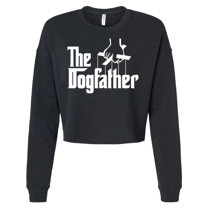 Funny Dog Father The DogFather Cropped Pullover Crew