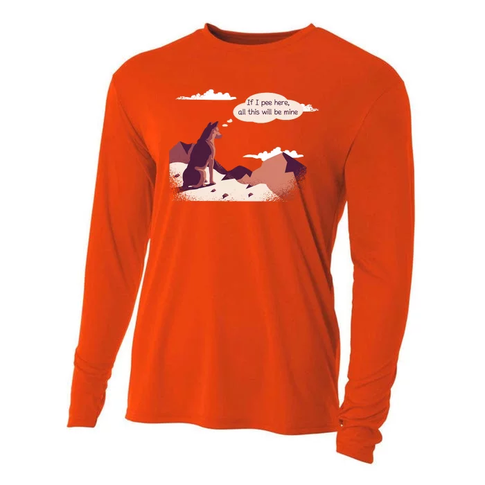 Funny Dog Mountain Cooling Performance Long Sleeve Crew