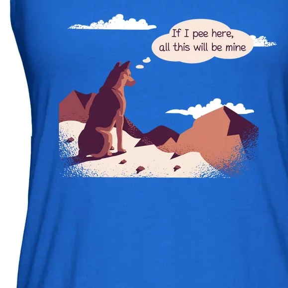 Funny Dog Mountain Ladies Essential Flowy Tank